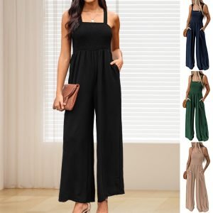 Summer Square Neck High Waist Jumpsuit