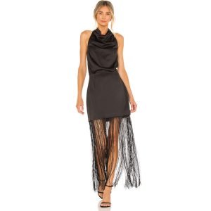 Women's Fashion Hem Fringed Slim Dress