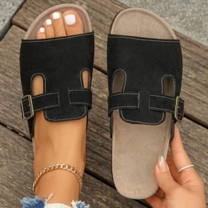 Plus Size Suede Belt Buckle Women's Shoes Platform